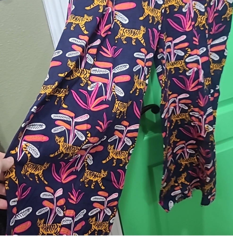 Modcloth Bold Nation Tiger Jungle Print Wide Leg Crop Jumpsuit Pockets Large - Picture 8 of 10